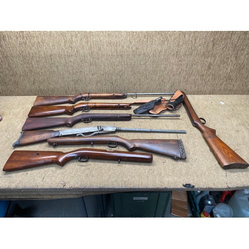 776 - Air rifle spares, stocks and firing mechanisms. For over 18 and local collection only or shipping to... 