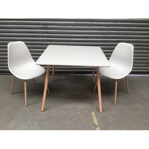 42 - Designer dining table with 2 chairs.