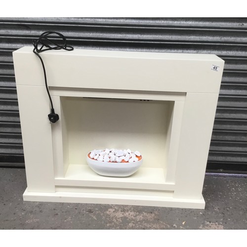 45 - Electric fire with blow heater built in surround 96x80cm (working).