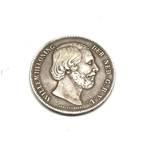 809 - Silver coin. Netherlands, Willem III, 2 ½-Gulden, 1854.