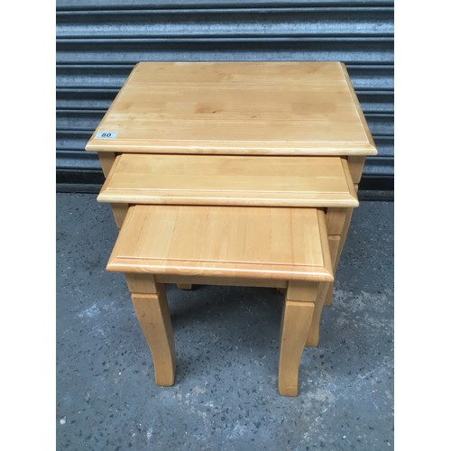 80 - Solid wood nest of tables