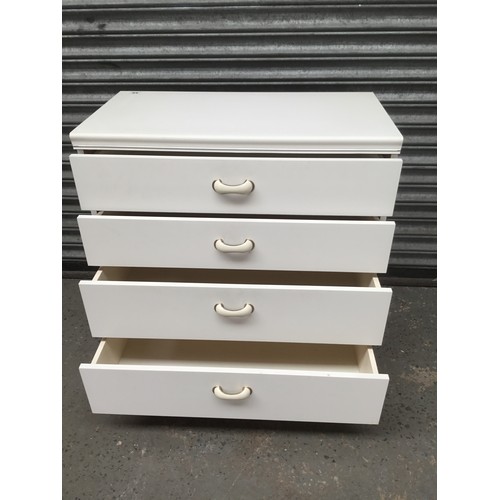 84 - Modern white four drawer chest of drawers