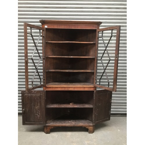 601C - Large antique corner display unit 209cm x 103cm