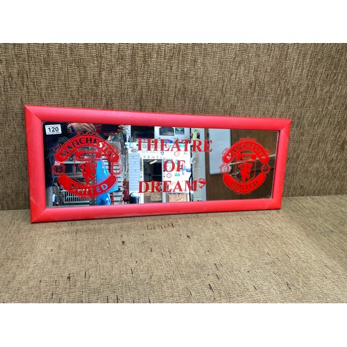 120 - manchester united theatre of dreams mirror 83x33cm.