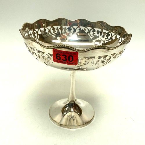 630 - Vintage Walker & Hall bon bon dish; 20cm tal,