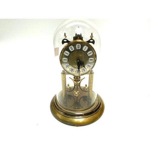 632 - Vintage brass skeleton clock; 26cm tall.