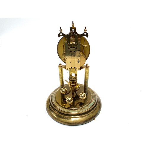 632 - Vintage brass skeleton clock; 26cm tall.