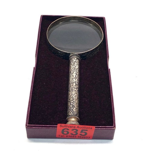 635 - Stunning art nouveau magnifying glass, possibly silver (MYOMU).