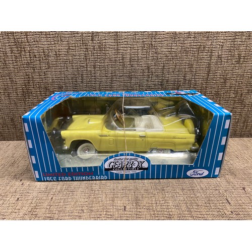 644 - 2 GearBox collectible limited edition diecast model cars: 1956 Ford Thunderbird and 1957 Chevy Bel A... 