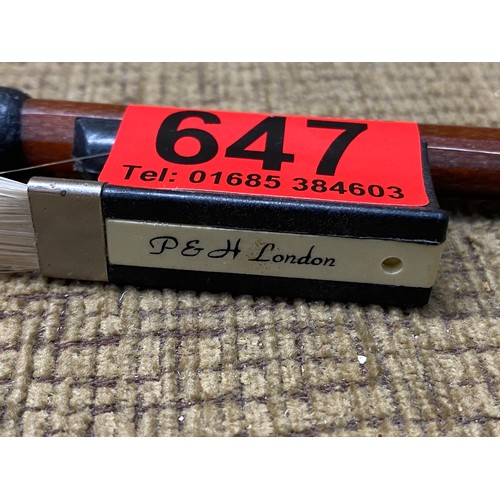 647 - P&H London violin bow.