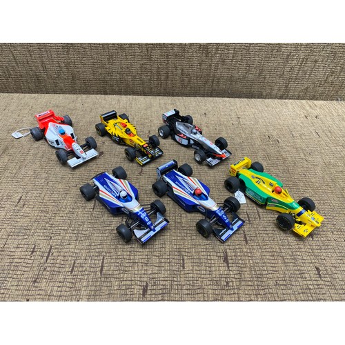 649 - Collection of scalextric F1 cars.