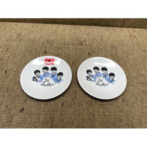 650 - 2 beatles memorabilia plates by Washington Pottery; 8cm.