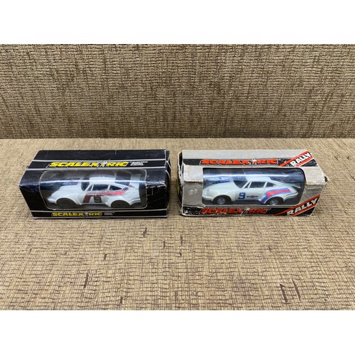 651 - 2 scalextric model rally racing cars including: Porsche 935 turbo C125.