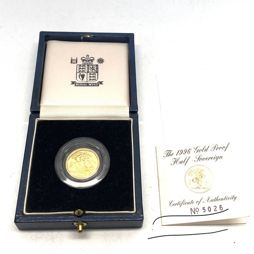 827 - United Kingdom 1996 Royal Mint Half Sovereign with COA.