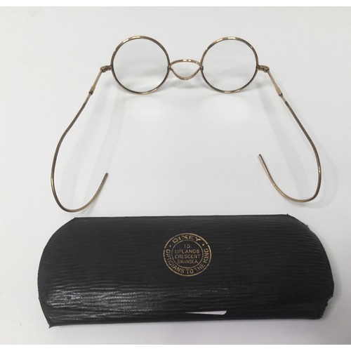 669 - Edwardian gold framed oval spectacles possibly gold filled