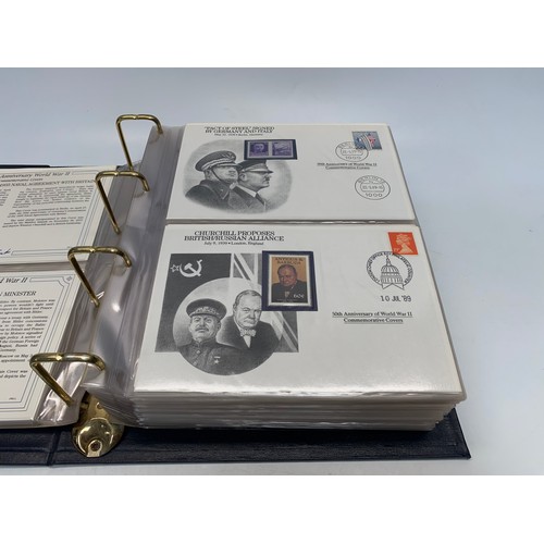 879 - The Danbury Mint- First Day Covers - The 50th Anniversary of World War II Commemorative covers in a ... 