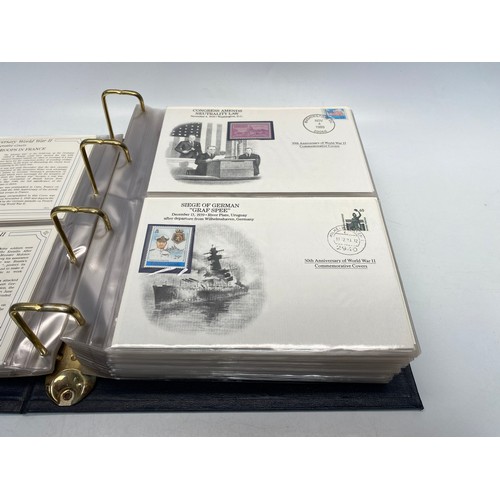 879 - The Danbury Mint- First Day Covers - The 50th Anniversary of World War II Commemorative covers in a ... 