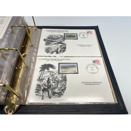 879 - The Danbury Mint- First Day Covers - The 50th Anniversary of World War II Commemorative covers in a ... 