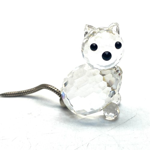 670 - Swarovski silver crystal mini crystal cat ART.7659.