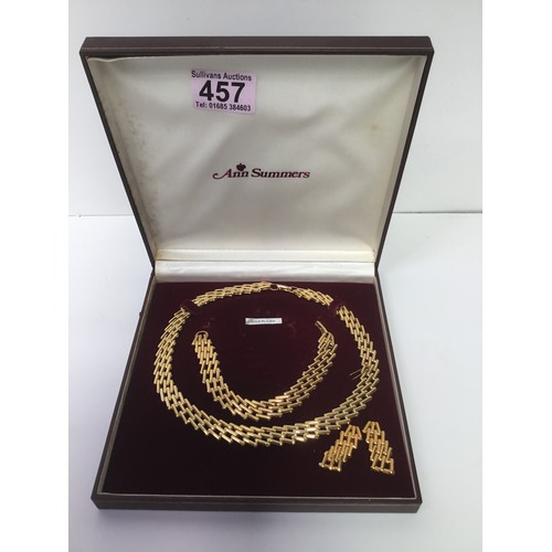 457 - Ann Summers necklace set gold plated in a presentation case