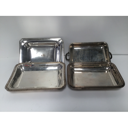 459 - Two heavy silver plate serving dishes