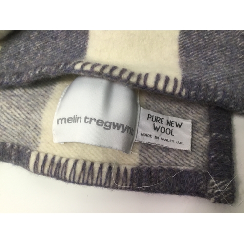 1087 - Broad stripe throw Welsh blanket by Melin Tregwynt 149cm x 96cm