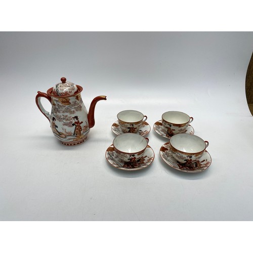 473 - Japanese Satsuma hand painted tea set.