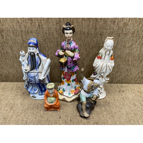 477 - Collection of ceramic Asian figures.