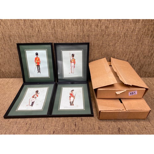 481 - 3 boxes of frames prints of royal guards.