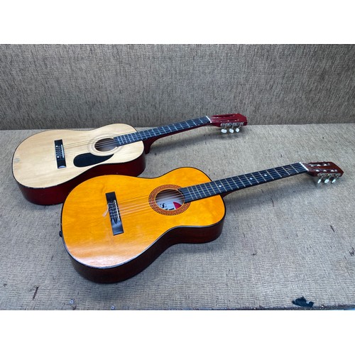 208 - 2 flamenco nylon string acoustic guitars.