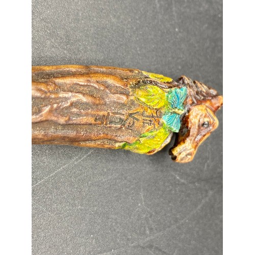 934 - extremely rare and unusual Severn Chinese hand-carved and painted antique antler whistles in the sha... 