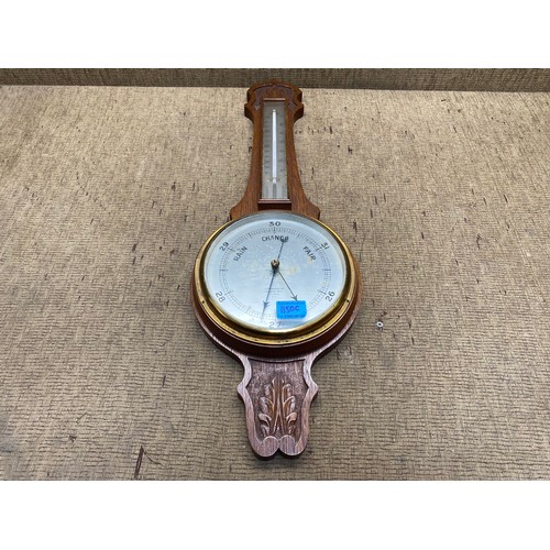 1150C - Retro wall hanging oak barometer.