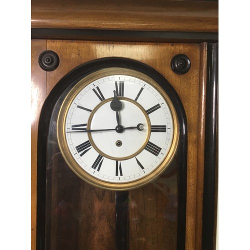 953 - Longcase wall clock with pendulum and key