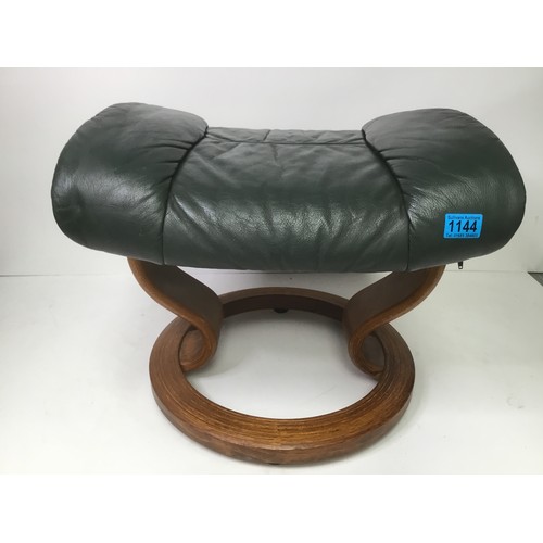 1144 - Leather Norwegian footstool by Ekornes