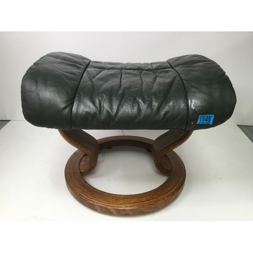 1145 - Leather Norwegian footstool by Ekornes