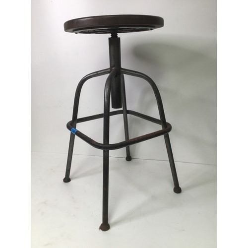 1146 - Adjustable metal and wood factory chair circa 1960’s