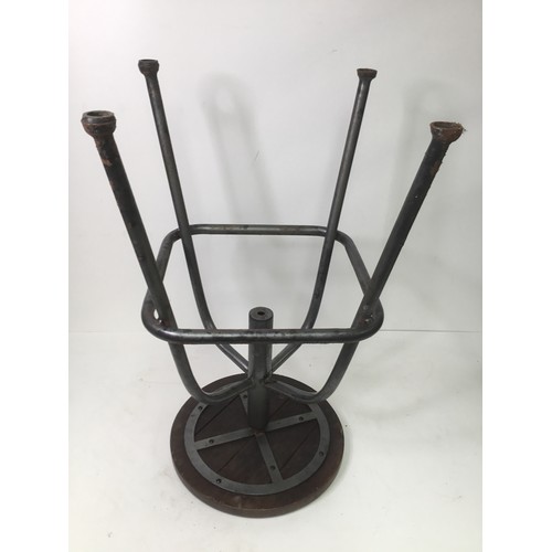 1146 - Adjustable metal and wood factory chair circa 1960’s