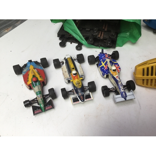 1149 - Formula one Scalextric with lots of track, controllers and cars