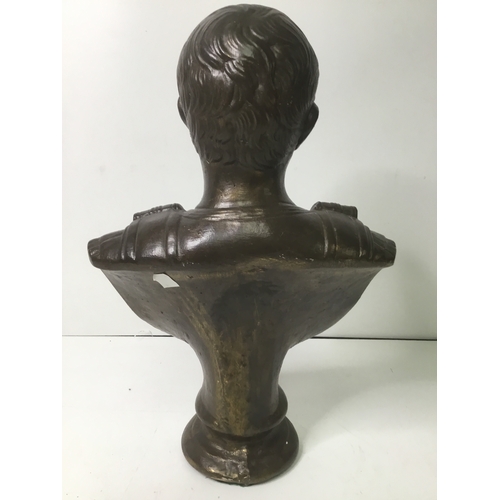 628 - Bronzed bust of Caesar Augustus 45cm