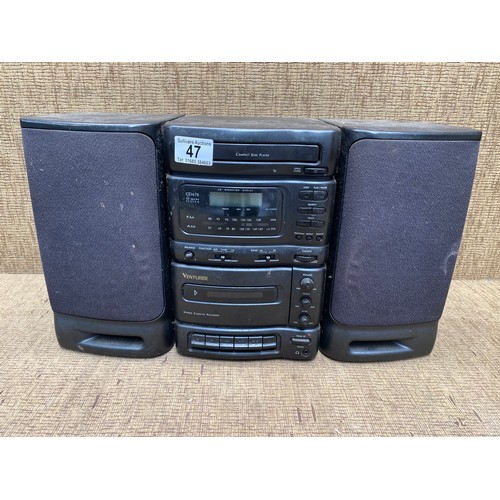 47 - venturer stereo radio cassette disc player model no: cd678.