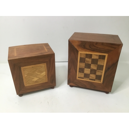 459 - Two apprentice chest of drawers with inlaid pattern