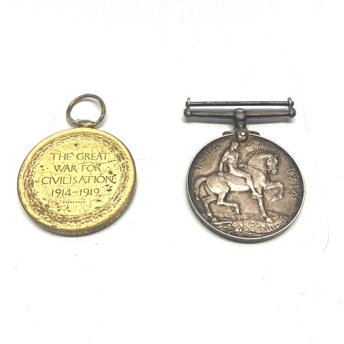 916 - Two WW1 Medals, a British War Medal and  Victory,  awarded to Private Robert Dixon 26949  Royal Scot... 