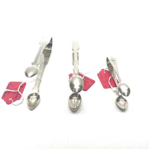 931 - Three sterling silver sugar nips/tongs. 1831 George III By Thomas Barker of London 62g. Birmingham 1... 