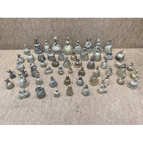 492 - large selection of brass bells.