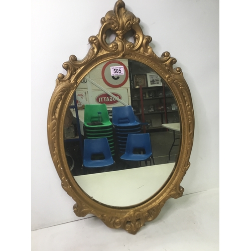 505 - French styled gilt mirror