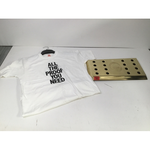 783 - Bass breweriana memorabilia a beer drip tray and a T shirt size xl