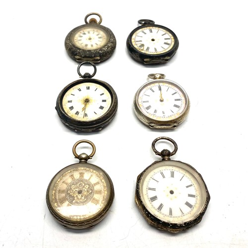 958 - Collection of 6 ladies silver cased pocket watches S&R.