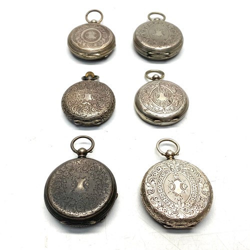 958A - Collection of 6 ladies silver cased pocket watches S&R.