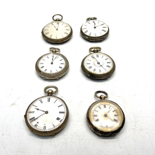 958B - Collection of 6 ladies silver cased pocket watches S&R.