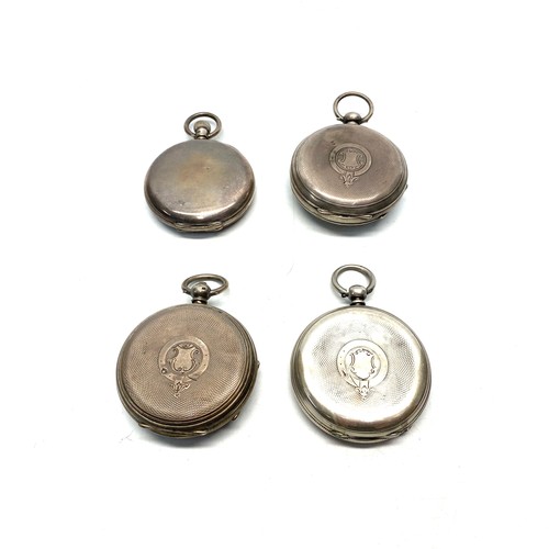 958D - 4 silver pocket watches (S&R).